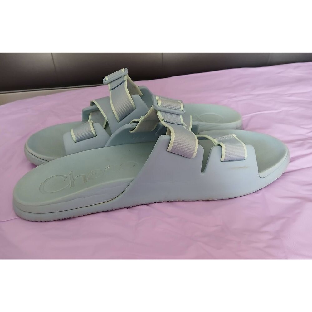 Chaco womens size 10 chillos slide sandals baby blue